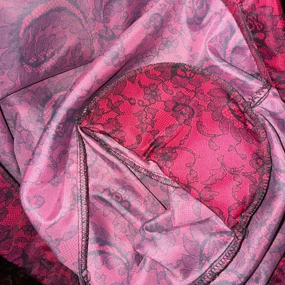 Vintage Lady Manhattan Plus Red Lace Print Blouse 22W / 42 | Puff Sleeve Button - Picture 14 of 14